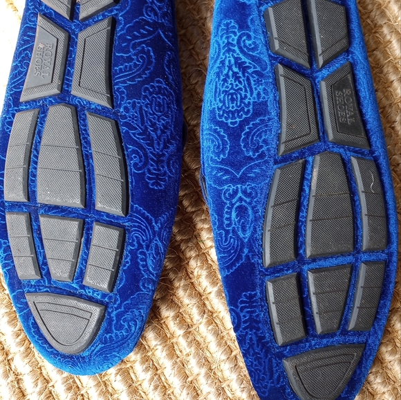 ROYAL SHOES Men's Blue Suede Loafers - Picture 4 of 14